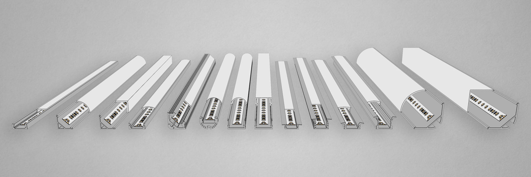 LED Strip Aluminium Mounting Profiles